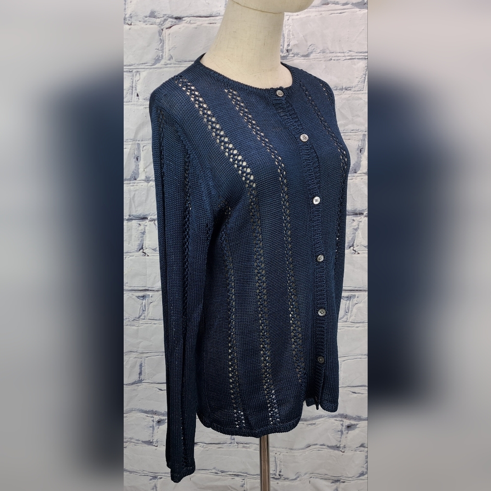 Karen Kane Women's Button Up Sweater Knit 100% Rayon Cardigan Vintage 90s Medium - Picture 12 of 16